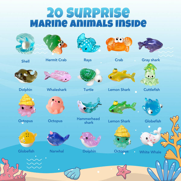 20 PCS of Bath Bombs for Kids with Sea animals inside